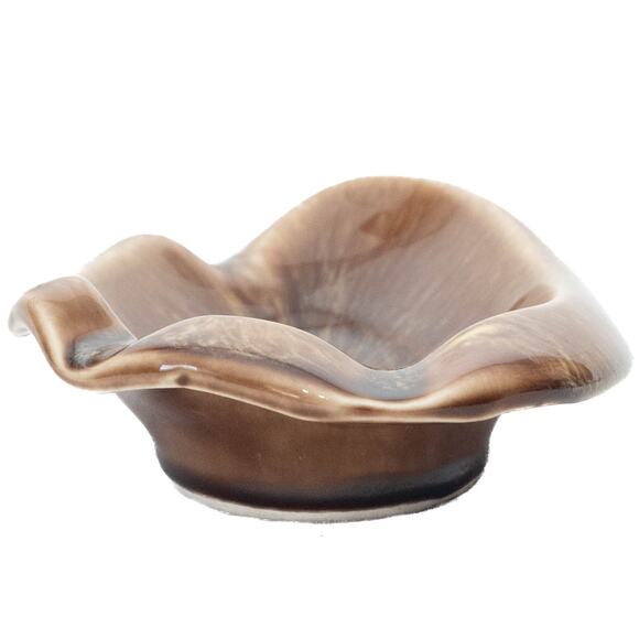 Vintage Brown Oval Ceramic Ashtray - Picture 4 of 11